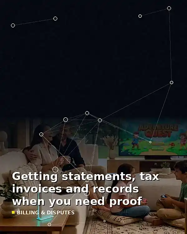 Getting statements, tax invoices and records when you need proof - TelecomDesk guide artwork