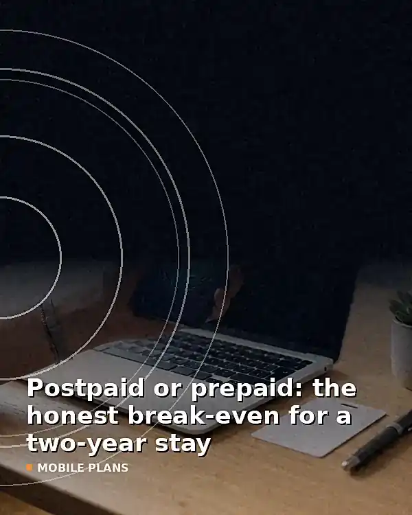 Postpaid or prepaid: the honest break-even for a two-year stay - TelecomDesk guide artwork